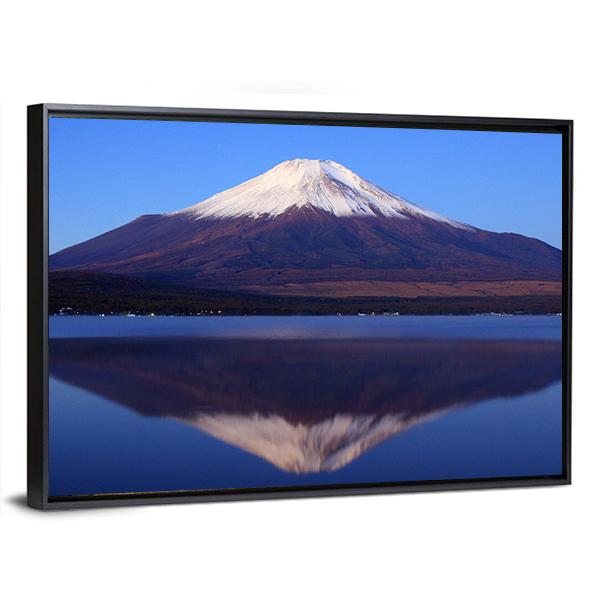 View Of Mount Fuji With Mirror Reflection In Lake Canvas Wall Art-3 Horizontal-Gallery Wrap-25" x 16"-Tiaracle