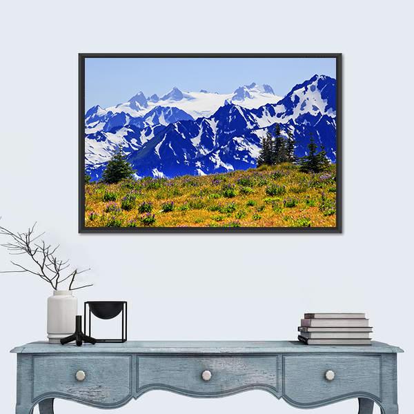 View Of Mount Olympus Canvas Wall Art-1 Piece-Floating Frame-24" x 16"-Tiaracle