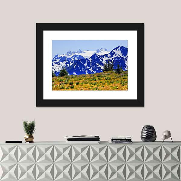 View Of Mount Olympus Canvas Wall Art-1 Piece-Framed Print-20" x 16"-Tiaracle