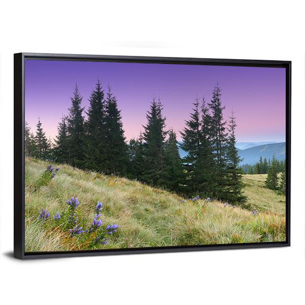 View Of Mountains Landscape Canvas Wall Art-3 Horizontal-Gallery Wrap-25" x 16"-Tiaracle