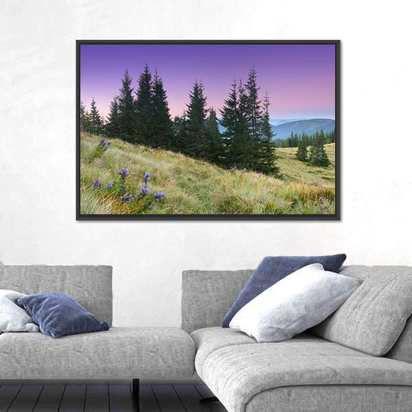 View Of Mountains Landscape Canvas Wall Art-5 Horizontal-Gallery Wrap-22" x 12"-Tiaracle