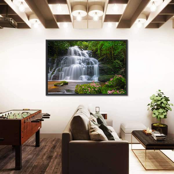 View Of Mun Daeng Waterfall Canvas Wall Art-3 Horizontal-Gallery Wrap-25" x 16"-Tiaracle