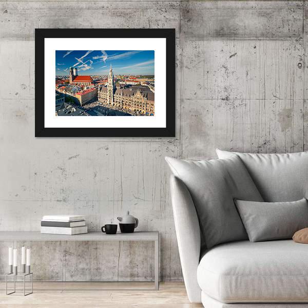 View Of Munchen Marienplatz Canvas Wall Art-3 Horizontal-Gallery Wrap-25" x 16"-Tiaracle