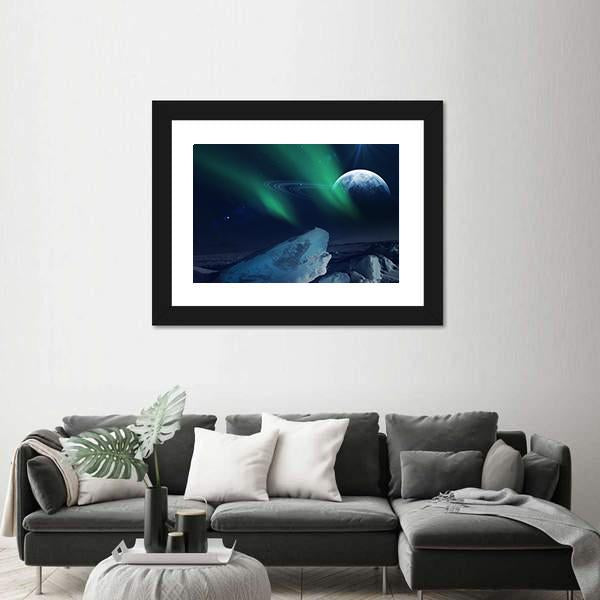 View Of Neptune From Triton Canvas Wall Art-3 Horizontal-Gallery Wrap-25" x 16"-Tiaracle