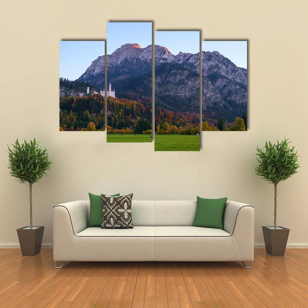 View Of Neuschwanstein Castle Canvas Wall Art-4 Pop-Gallery Wrap-50" x 32"-Tiaracle
