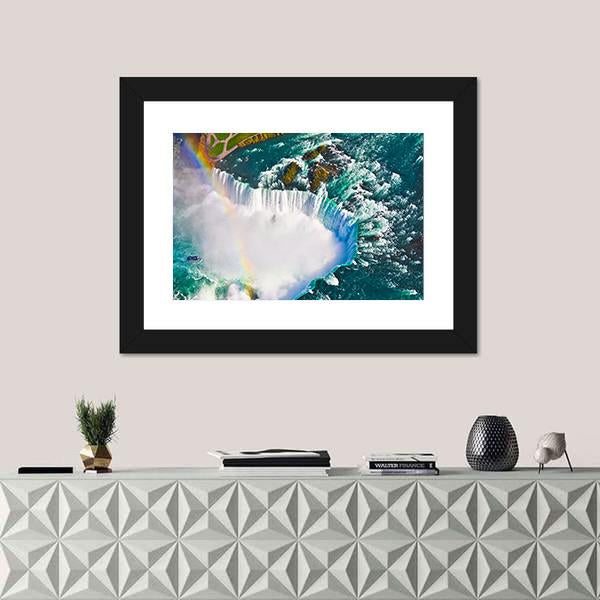 View Of Niagara Falls Canvas Wall Art-1 Piece-Framed Print-20" x 16"-Tiaracle