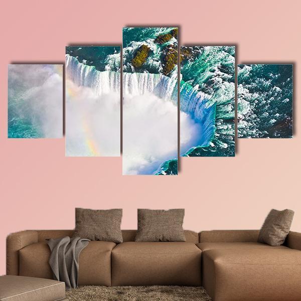 View Of Niagara Falls Canvas Wall Art-5 Star-Gallery Wrap-62" x 32"-Tiaracle