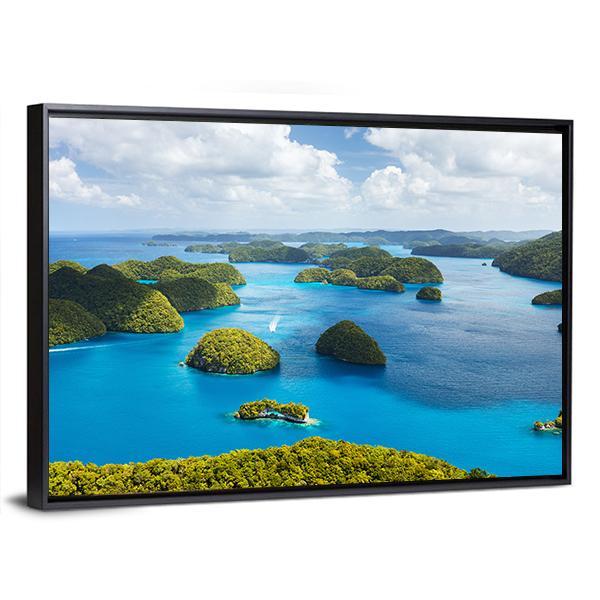 View Of Palau Islands Canvas Wall Art-5 Horizontal-Gallery Wrap-22" x 12"-Tiaracle