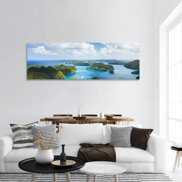 View Of Palau Islands Panoramic Canvas Wall Art-1 Piece-36" x 12"-Tiaracle