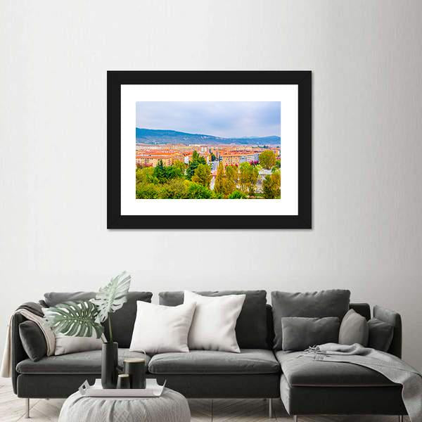 View Of Pamplona Canvas Wall Art-3 Horizontal-Gallery Wrap-25" x 16"-Tiaracle