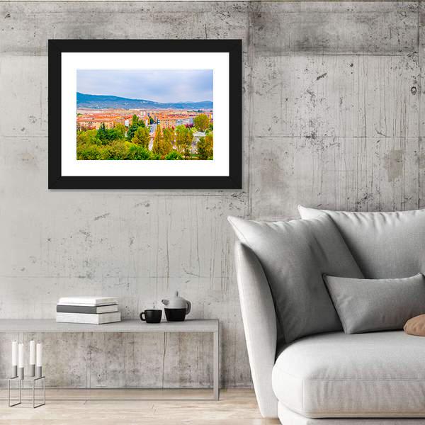 View Of Pamplona Canvas Wall Art-3 Horizontal-Gallery Wrap-25" x 16"-Tiaracle