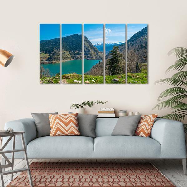 View Of Plastiras Lake In Greece Canvas Wall Art-5 Horizontal-Gallery Wrap-22" x 12"-Tiaracle