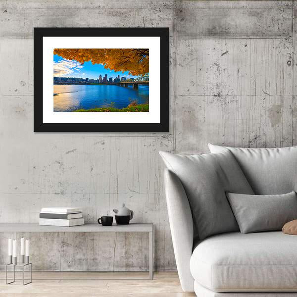 View Of Portland Canvas Wall Art-5 Horizontal-Gallery Wrap-22" x 12"-Tiaracle