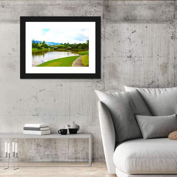 View Of Public Lake Garden In Malaysia Canvas Wall Art-3 Horizontal-Gallery Wrap-25" x 16"-Tiaracle