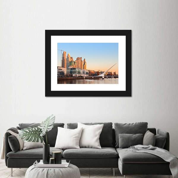 View Of Puerto Madero In Day Light Canvas Wall Art-3 Horizontal-Gallery Wrap-25" x 16"-Tiaracle