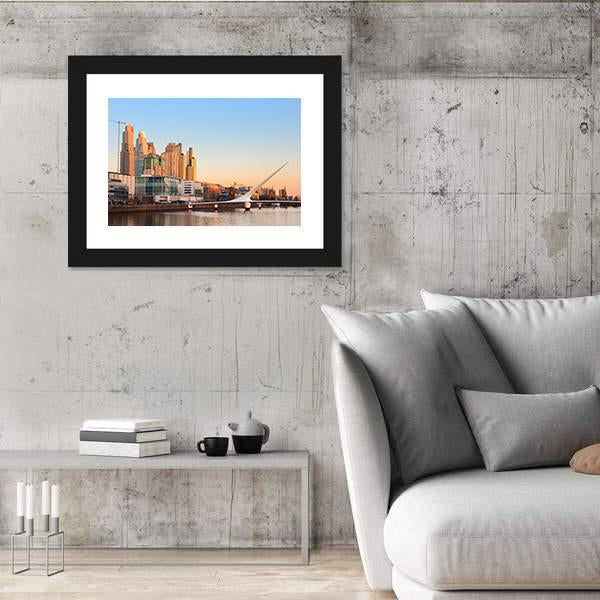 View Of Puerto Madero In Day Light Canvas Wall Art-3 Horizontal-Gallery Wrap-25" x 16"-Tiaracle