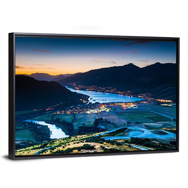 View Of Queenstown Panoramic Canvas Wall Art-1 Piece-36" x 12"-Tiaracle