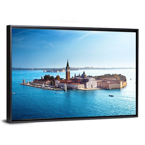 View Of San Giorgio Island In Venice Canvas Wall Art-3 Horizontal-Gallery Wrap-25" x 16"-Tiaracle