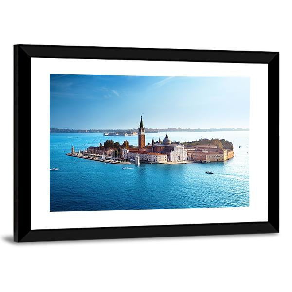 View Of San Giorgio Island In Venice Canvas Wall Art-3 Horizontal-Gallery Wrap-25" x 16"-Tiaracle
