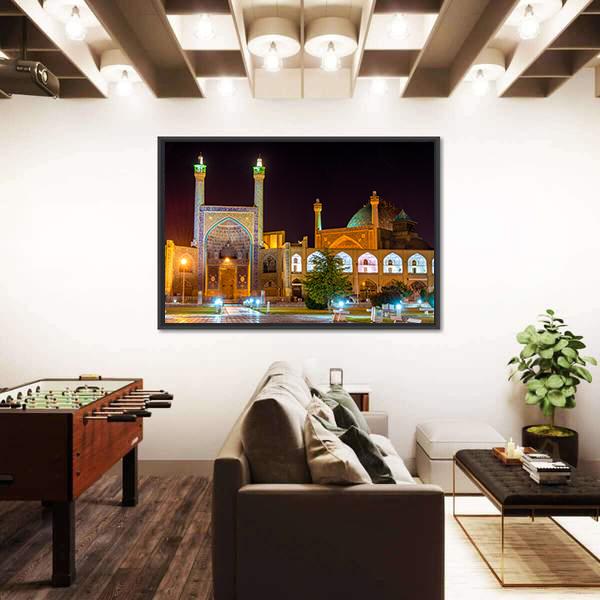 View Of Shah Imam Mosque In Isfahan Iran Canvas Wall Art-3 Horizontal-Gallery Wrap-25" x 16"-Tiaracle