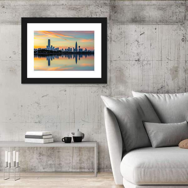 View Of Shenzhen Bay Houhai Canvas Wall Art-3 Horizontal-Gallery Wrap-25" x 16"-Tiaracle