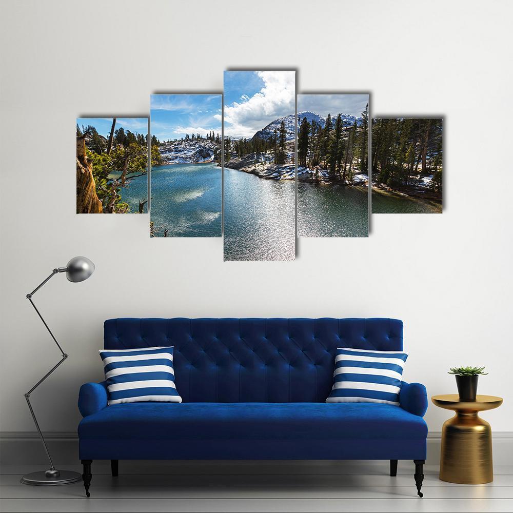 View Of Sierra Nevada Mountain Canvas Wall Art-5 Star-Gallery Wrap-62" x 32"-Tiaracle