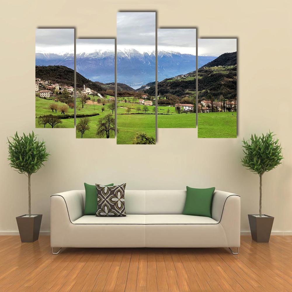 View Of South Tyrol Canvas Wall Art-5 Pop-Gallery Wrap-47" x 32"-Tiaracle