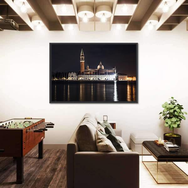 View Of St George's Church From Venice Canvas Wall Art-3 Horizontal-Gallery Wrap-25" x 16"-Tiaracle