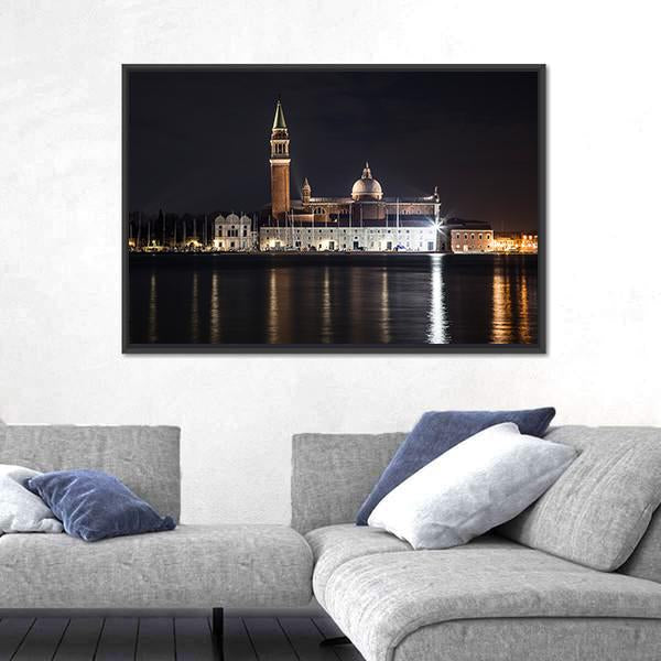 View Of St George's Church From Venice Canvas Wall Art-3 Horizontal-Gallery Wrap-25" x 16"-Tiaracle