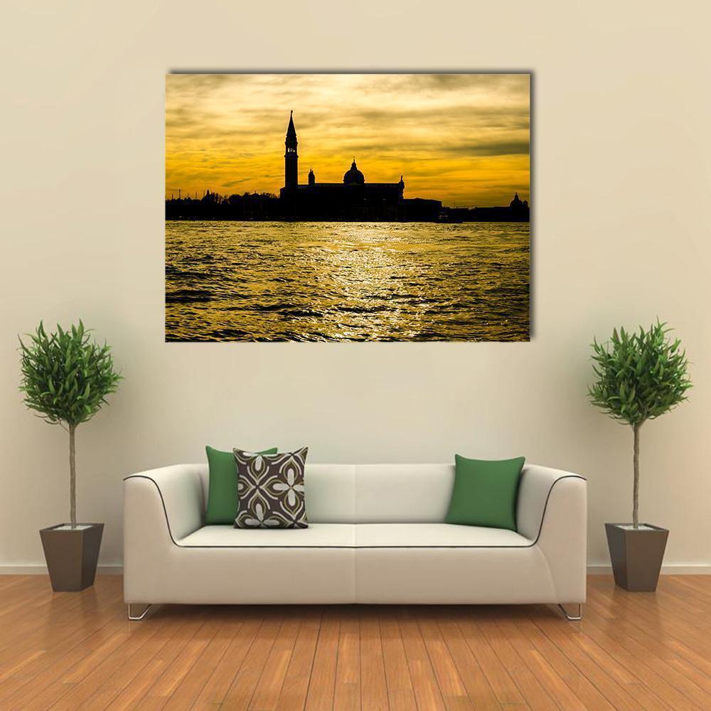 View Of St Giorgio Maggiore Church Canvas Wall Art-1 Piece-Gallery Wrap-36" x 24"-Tiaracle