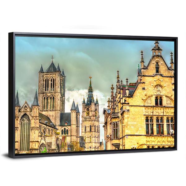 View Of St Nicholas Church Canvas Wall Art-5 Horizontal-Gallery Wrap-22" x 12"-Tiaracle