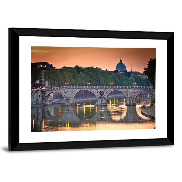 View Of St Peter's Basilica Canvas Wall Art-3 Horizontal-Gallery Wrap-25" x 16"-Tiaracle
