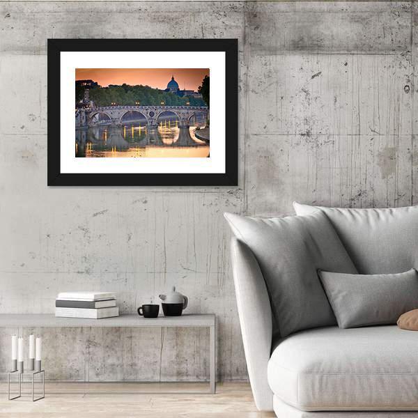 View Of St Peter's Basilica Canvas Wall Art-3 Horizontal-Gallery Wrap-25" x 16"-Tiaracle