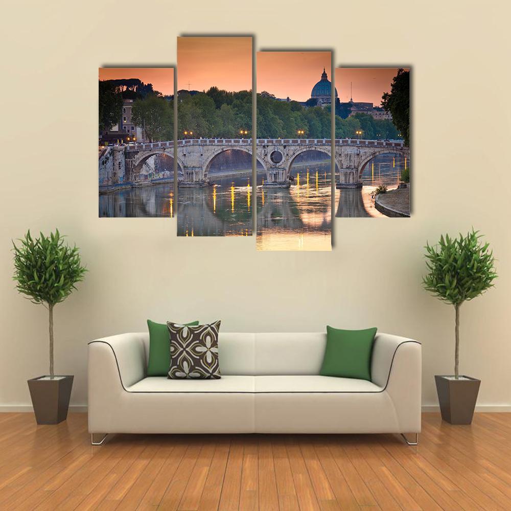 View Of St Peter's Basilica Canvas Wall Art-4 Pop-Gallery Wrap-50" x 32"-Tiaracle