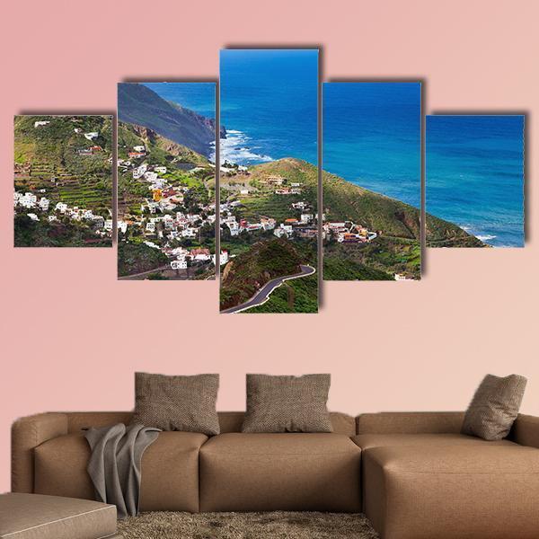 View Of Taganana Village In Spain Canvas Wall Art-5 Star-Gallery Wrap-62" x 32"-Tiaracle