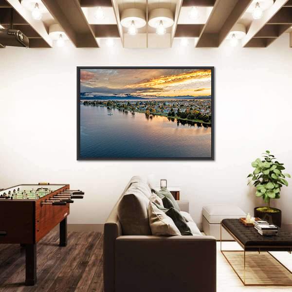 View Of Te Anau Lake Canvas Wall Art-3 Horizontal-Gallery Wrap-25" x 16"-Tiaracle