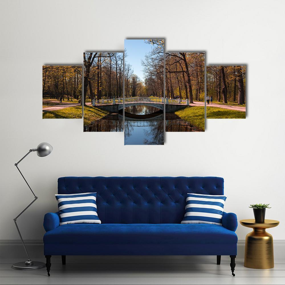 View Of The Alexander Park in Pushkin Canvas Wall Art-5 Star-Gallery Wrap-62" x 32"-Tiaracle