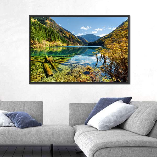 View Of The Arrow Bamboo Lake Canvas Wall Art-3 Horizontal-Gallery Wrap-25" x 16"-Tiaracle