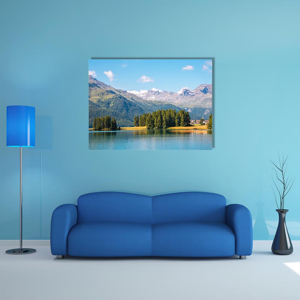 View Of The Azure Pond Champfer In Alpine Valley Canvas Wall Art-1 Piece-Gallery Wrap-36" x 24"-Tiaracle