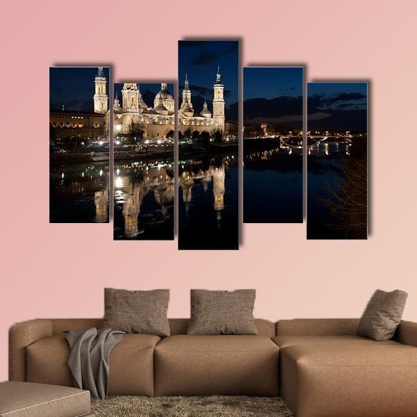 View Of The Basilica Cathedral Of Our Lady Of The Pillar Canvas Wall Art-5 Pop-Gallery Wrap-47" x 32"-Tiaracle