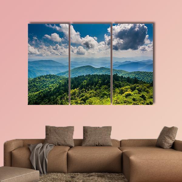 View Of The Blue Ridge Mountains Canvas Wall Art-3 Horizontal-Gallery Wrap-37" x 24"-Tiaracle