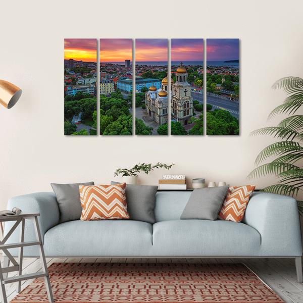 View Of The Cathedral Of Assumption In Varna Canvas Wall Art-5 Horizontal-Gallery Wrap-22" x 12"-Tiaracle