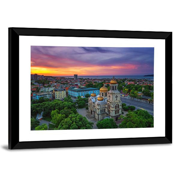 View Of The Cathedral Of Assumption In Varna Canvas Wall Art-3 Horizontal-Gallery Wrap-25" x 16"-Tiaracle