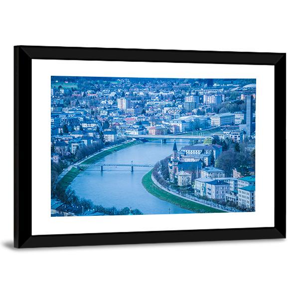 View Of The City Of Salzburg Canvas Wall Art-3 Horizontal-Gallery Wrap-25" x 16"-Tiaracle