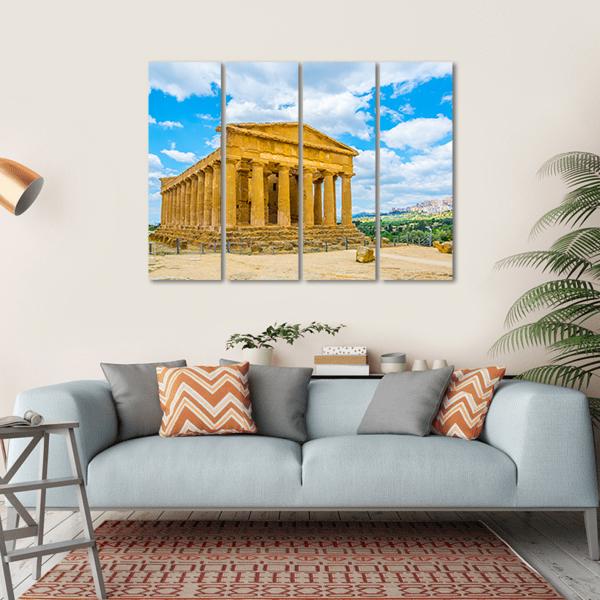 View Of The Concordia Temple Canvas Wall Art-4 Horizontal-Gallery Wrap-34" x 24"-Tiaracle