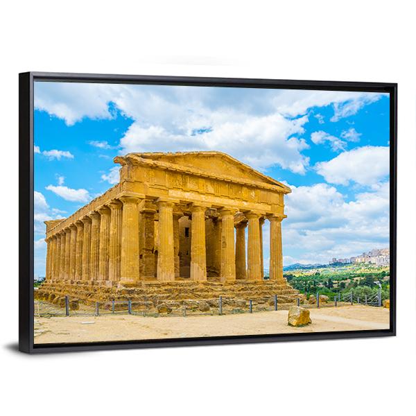 View Of The Concordia Temple Canvas Wall Art-3 Horizontal-Gallery Wrap-25" x 16"-Tiaracle