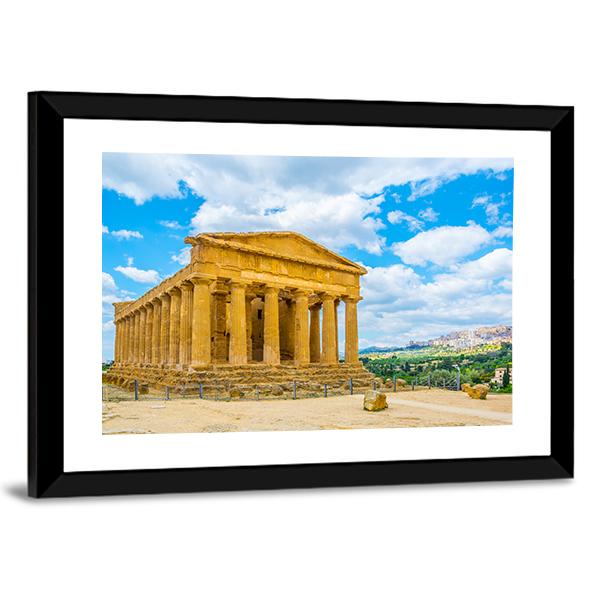 View Of The Concordia Temple Canvas Wall Art-3 Horizontal-Gallery Wrap-25" x 16"-Tiaracle