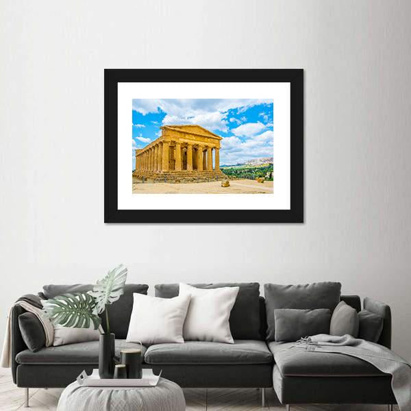View Of The Concordia Temple Canvas Wall Art-3 Horizontal-Gallery Wrap-25" x 16"-Tiaracle