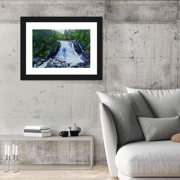 View Of The Diable Waterfall In Canada Canvas Wall Art-3 Horizontal-Gallery Wrap-25" x 16"-Tiaracle
