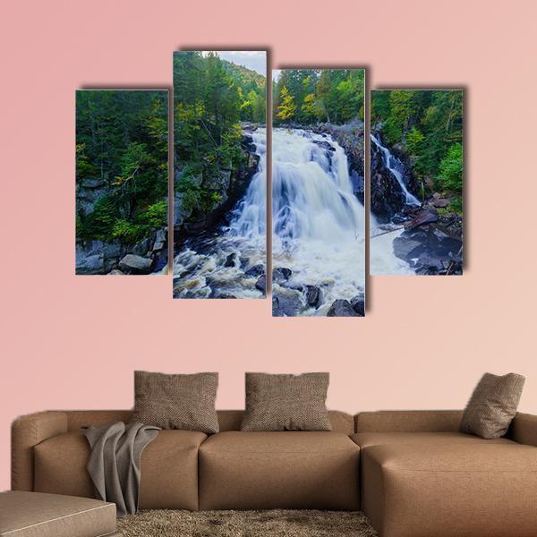 View Of The Diable Waterfall In Canada Canvas Wall Art-4 Pop-Gallery Wrap-50" x 32"-Tiaracle